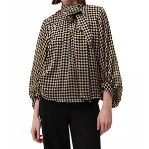 NEW EXQUISE daina balloon sleeve blouse in yellow